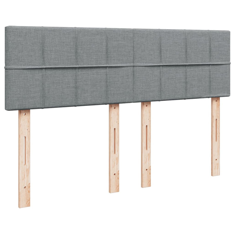 vidaXL világosszürke szövet rugós ágy matraccal 140 x 190 cm