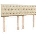 vidaXL krémszínű szövet rugós ágy matraccal 160 x 200 cm