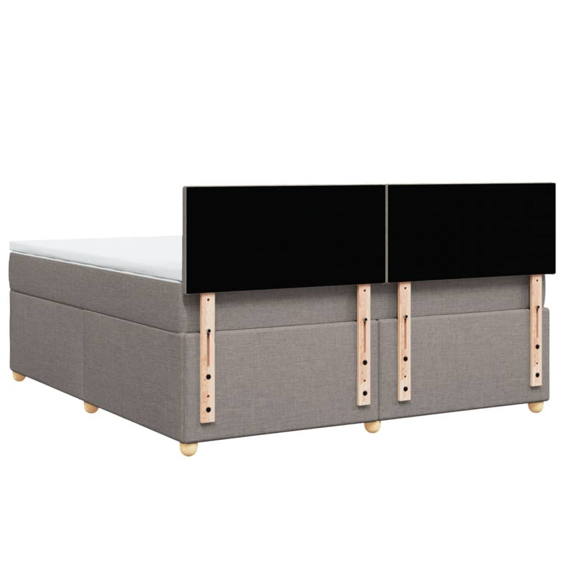 vidaXL tópszínű szövet rugós ágy matraccal 180 x 200 cm