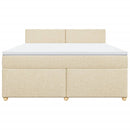 vidaXL krémszínű szövet rugós ágy matraccal 180 x 200 cm