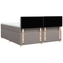 vidaXL tópszínű szövet rugós ágy matraccal 180 x 200 cm