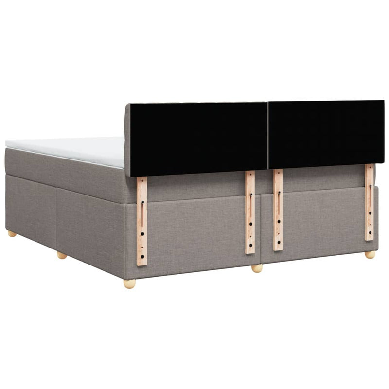 vidaXL tópszínű szövet rugós ágy matraccal 180 x 200 cm