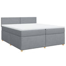 vidaXL világosszürke szövet rugós ágy matraccal 200 x 200 cm