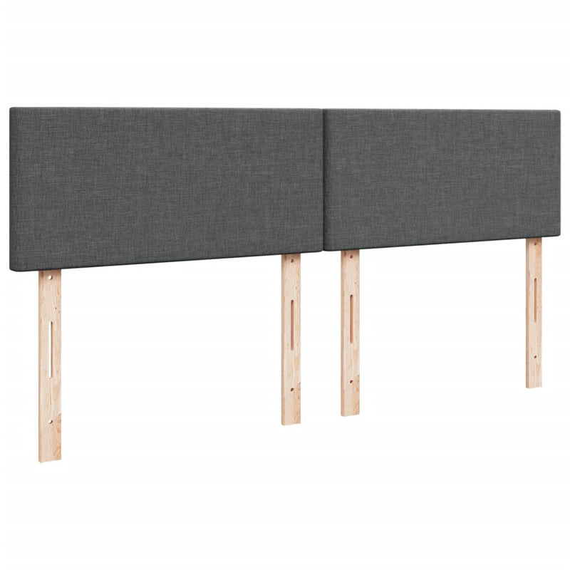 vidaXL sötétszürke szövet rugós ágy matraccal 200 x 200 cm
