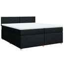 vidaXL fekete szövet rugós ágy matraccal 200 x 200 cm
