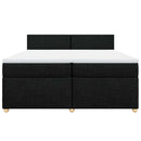 vidaXL fekete szövet rugós ágy matraccal 200 x 200 cm