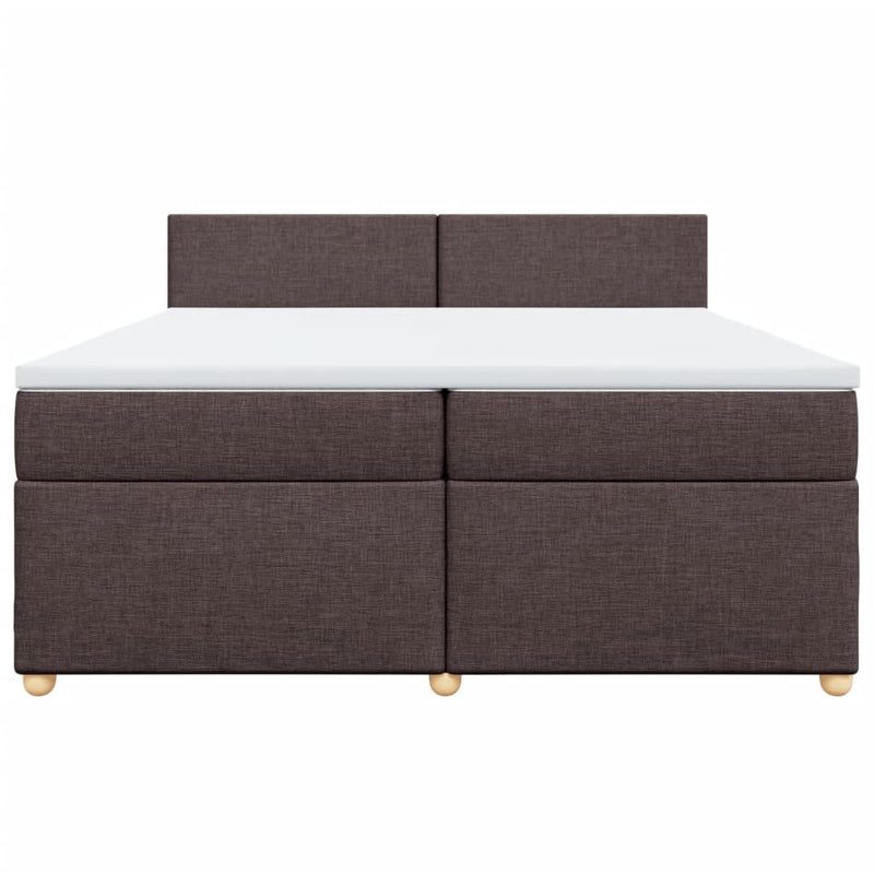 vidaXL sötétbarna szövet rugós ágy matraccal 200 x 200 cm