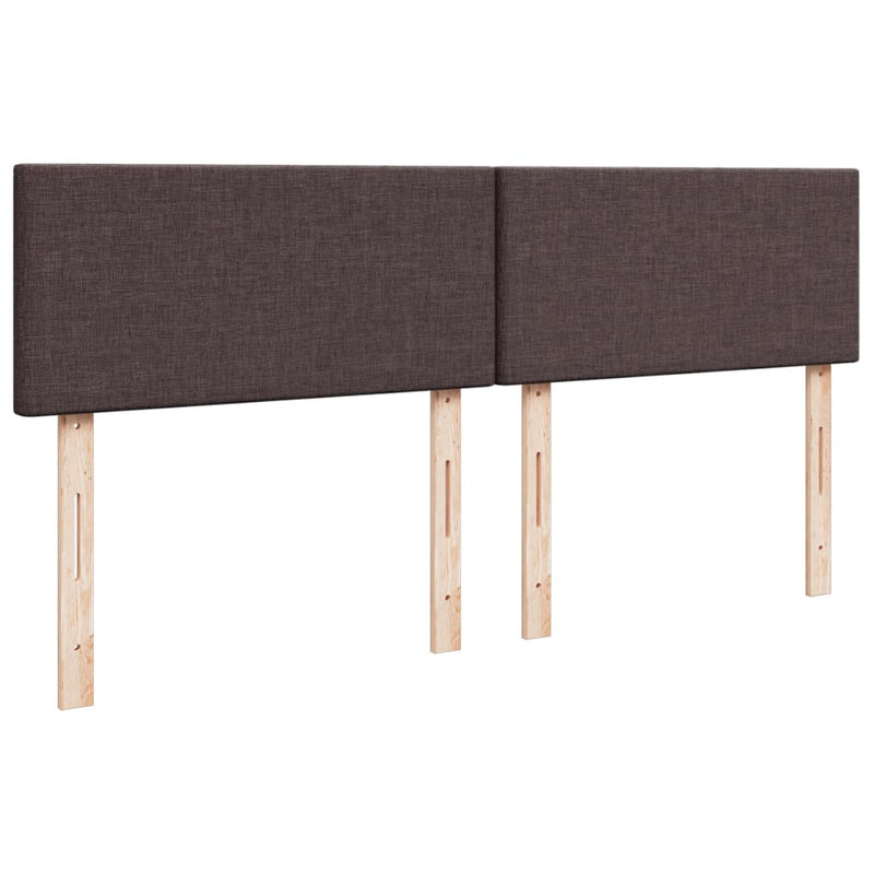 vidaXL sötétbarna szövet rugós ágy matraccal 200 x 200 cm