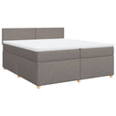 vidaXL tópszínű szövet rugós ágy matraccal 200 x 200 cm