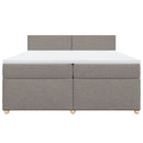 vidaXL tópszínű szövet rugós ágy matraccal 200 x 200 cm