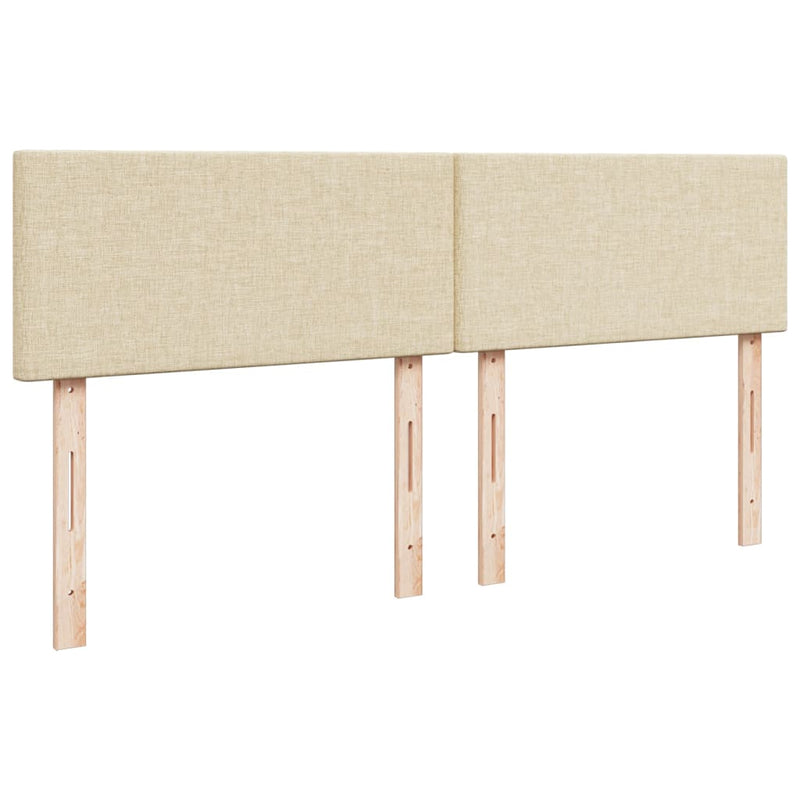 vidaXL krémszínű szövet rugós ágy matraccal 200 x 200 cm
