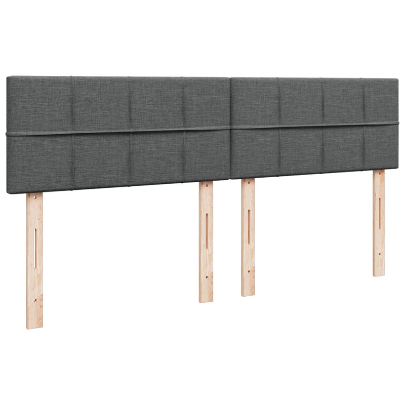 vidaXL sötétszürke szövet rugós ágy matraccal 200 x 200 cm
