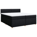 vidaXL fekete szövet rugós ágy matraccal 200 x 200 cm