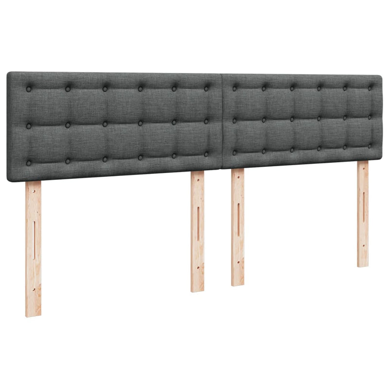 vidaXL sötétszürke szövet rugós ágy matraccal 200 x 200 cm