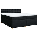 vidaXL fekete szövet rugós ágy matraccal 200 x 200 cm