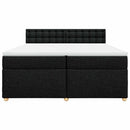 vidaXL fekete szövet rugós ágy matraccal 200 x 200 cm