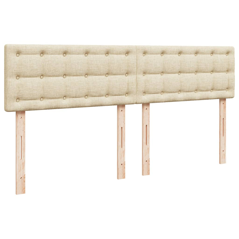 vidaXL krémszínű szövet rugós ágy matraccal 200 x 200 cm