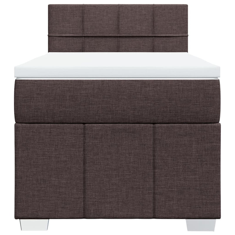 vidaXL sötétbarna szövet rugós ágy matraccal 80 x 200 cm