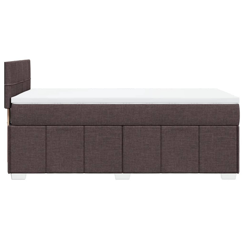 vidaXL sötétbarna szövet rugós ágy matraccal 80 x 200 cm