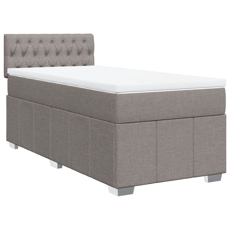vidaXL tópszínű szövet rugós ágy matraccal 80 x 200 cm