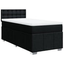 vidaXL fekete szövet rugós ágy matraccal 80 x 200 cm