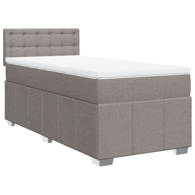vidaXL tópszínű szövet rugós ágy matraccal 80 x 200 cm