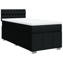 vidaXL fekete szövet rugós ágy matraccal 90x200 cm