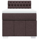 vidaXL sötétbarna szövet rugós ágy matraccal 90 x 200 cm