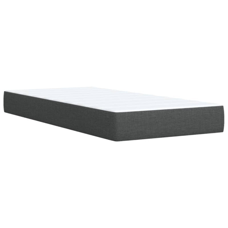 vidaXL sötétszürke szövet rugós ágy matraccal 100 x 200 cm