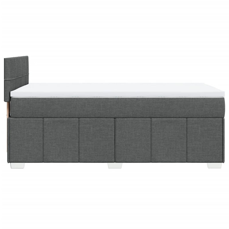vidaXL sötétszürke szövet rugós ágy matraccal 100 x 200 cm