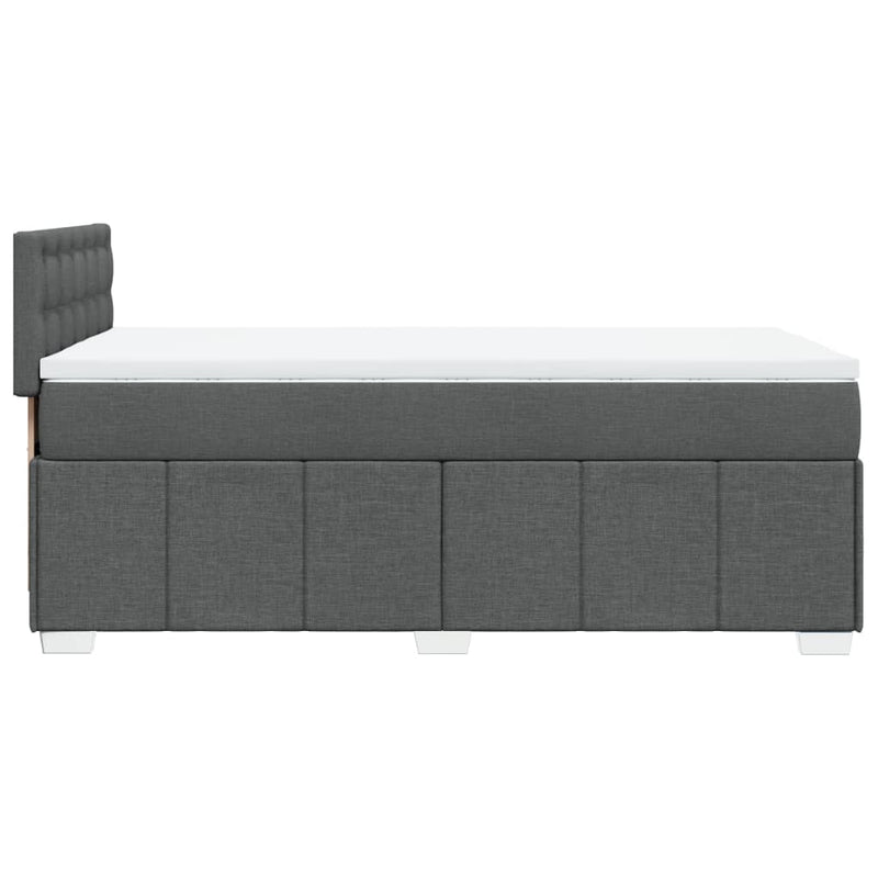 vidaXL sötétszürke szövet rugós ágy matraccal 100 x 200 cm