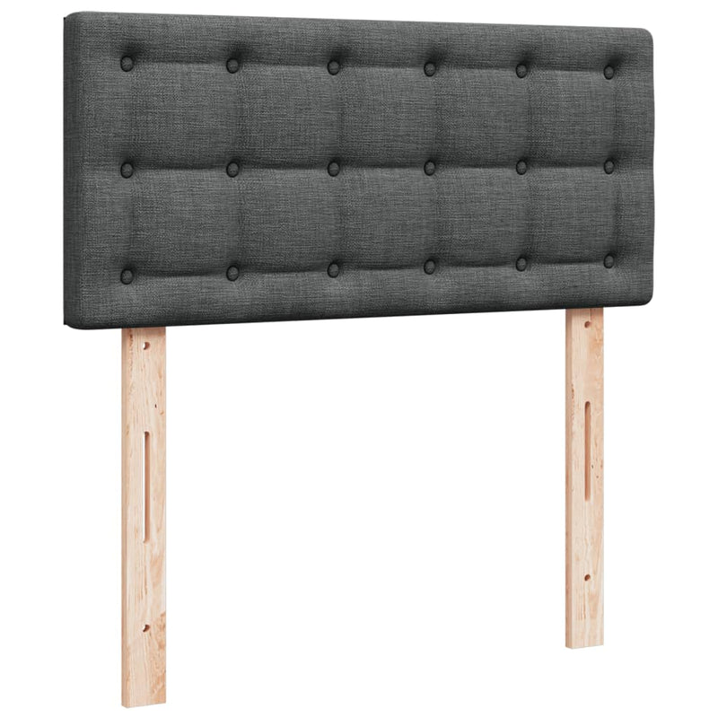 vidaXL sötétszürke szövet rugós ágy matraccal 100 x 200 cm
