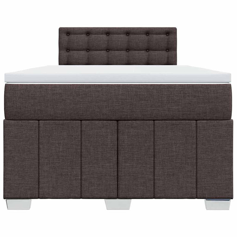 vidaXL sötétbarna szövet rugós ágy matraccal 120 x 200 cm