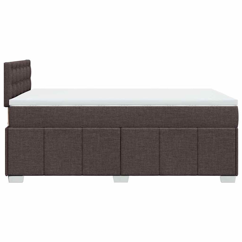 vidaXL sötétbarna szövet rugós ágy matraccal 120 x 200 cm