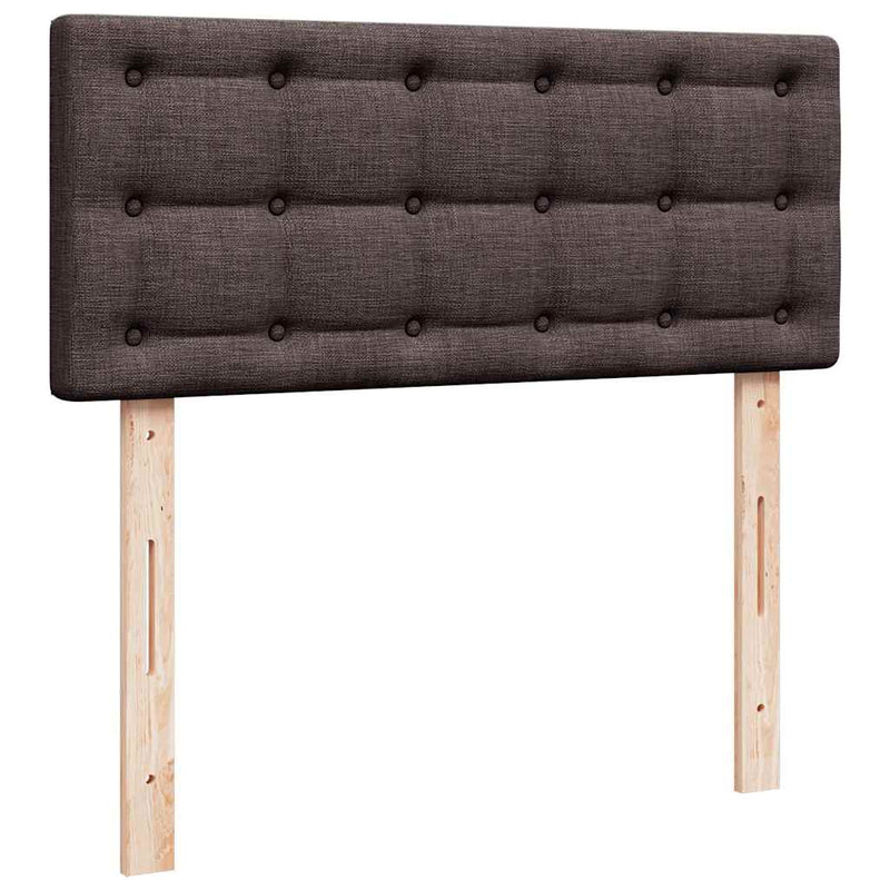 vidaXL sötétbarna szövet rugós ágy matraccal 120 x 200 cm