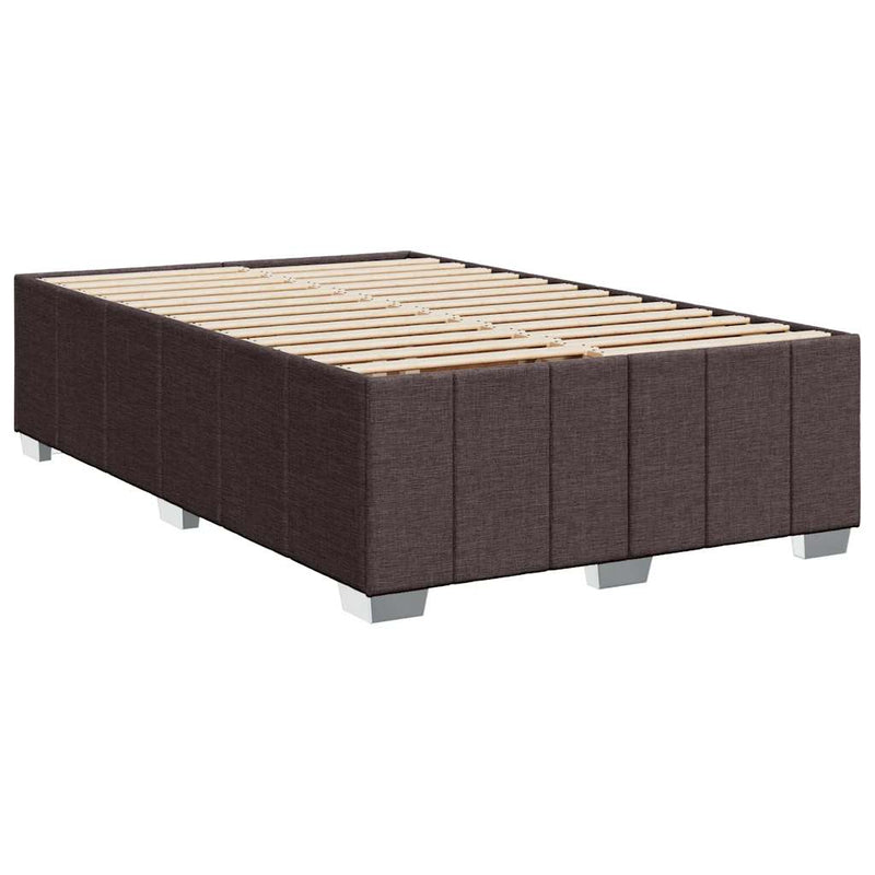 vidaXL sötétbarna szövet rugós ágy matraccal 120 x 200 cm