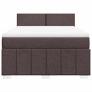 vidaXL sötétbarna szövet rugós ágy matraccal 140 x 190 cm