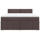 vidaXL sötétbarna szövet rugós ágy matraccal 180 x 200 cm