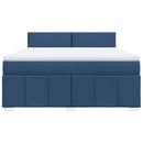 vidaXL kék szövet rugós ágy matraccal 180 x 200 cm