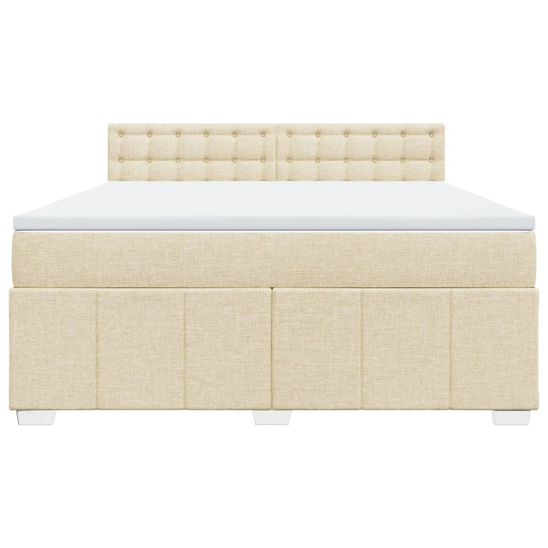 vidaXL krémszínű szövet rugós ágy matraccal 180 x 200 cm