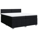 vidaXL fekete szövet rugós ágy matraccal 200 x 200 cm