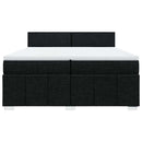 vidaXL fekete szövet rugós ágy matraccal 200 x 200 cm