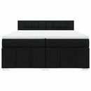 vidaXL fekete szövet rugós ágy matraccal 200 x 200 cm