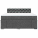 vidaXL sötétszürke szövet rugós ágy matraccal 200 x 200 cm