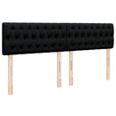 vidaXL fekete szövet rugós ágy matraccal 200 x 200 cm