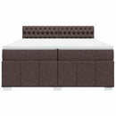 vidaXL sötétbarna szövet rugós ágy matraccal 200 x 200 cm