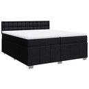 vidaXL fekete szövet rugós ágy matraccal 200 x 200 cm