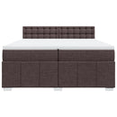 vidaXL sötétbarna szövet rugós ágy matraccal 200 x 200 cm