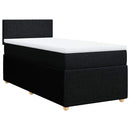 vidaXL fekete szövet rugós ágy matraccal 80 x 200 cm