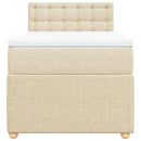 vidaXL krémszínű szövet rugós ágy matraccal 90 x 190 cm